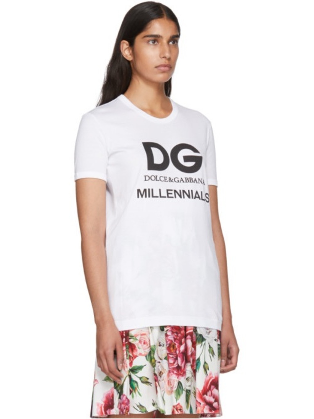 Dolce & Gabbana White Tee with Black DG Logo
